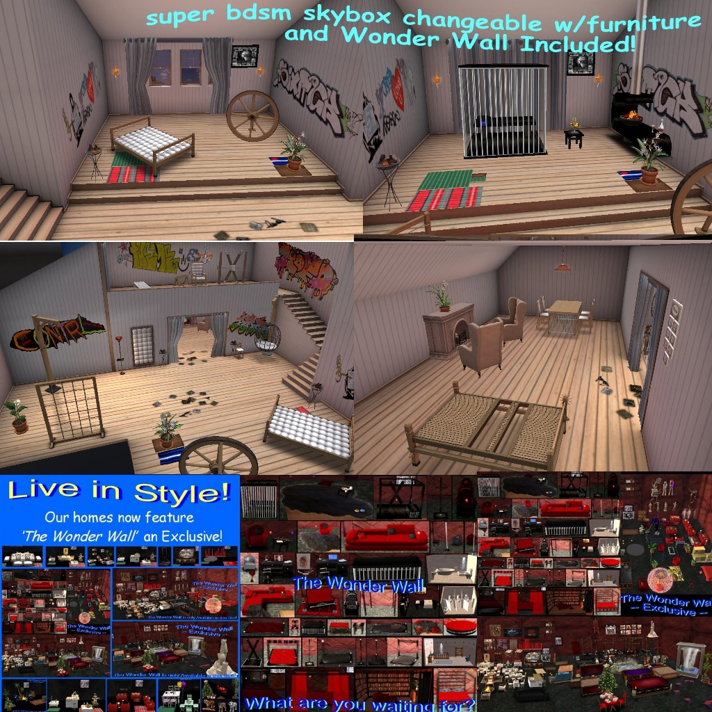 super bdsm skybox changeable wfurniture &amp; Wonder Wall Included